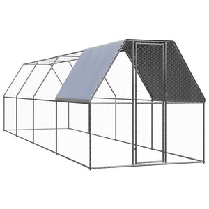 vidaXL Outdoor-H&uuml;hnerk&auml;fig 2x8x2 m Verzinkter Stahl