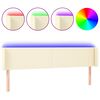 vidaXL LED Kopfteil Creme 163x16x78/88 cm Kunstleder