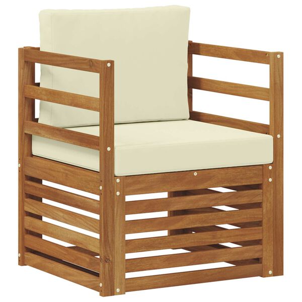 vidaXL Outdoor-Sofagarnitur Massives Akazienholz und Polyester Natur