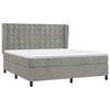 vidaXL Boxspringbett mit Matratze Hellgrau 180x200 cm Samt