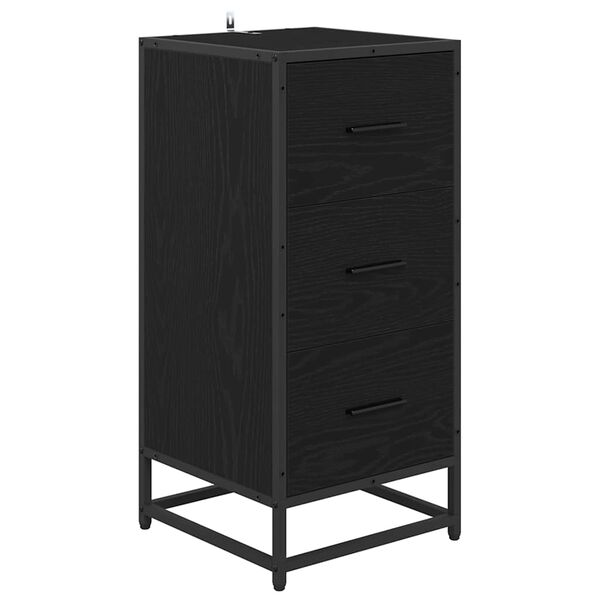 vidaXL Sideboard Schwarz Eichen-Optik 35,5 x 35 x 76 cm