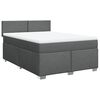 vidaXL Boxspringbett mit Matratze Dunkelgrau 160x200 cm Stoff