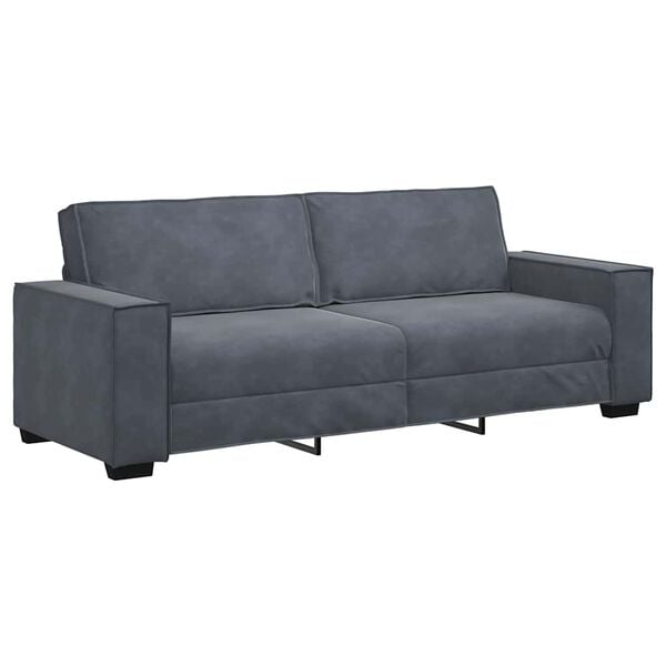 vidaXL 3-Sitzer-Sofa Dunkelgrau 220x78x84 cm Samt