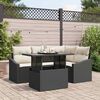 vidaXL Gartensofa-set mit Kissen 5 pcs Schwarz und Creme Poly-Rattan