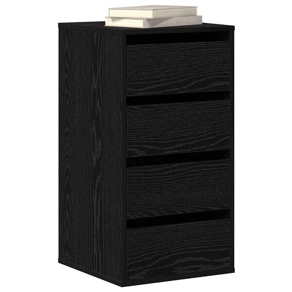 vidaXL Schubladenschrank Schwarz 40 x 41 x 76 cm Holzwerkstoff
