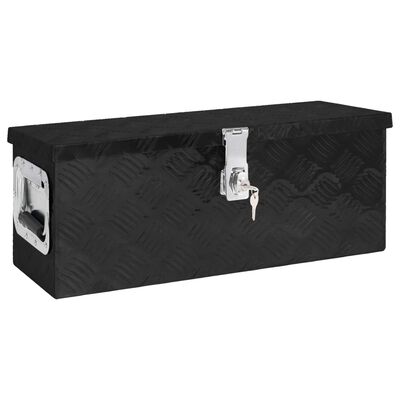 vidaXL Aufbewahrungsbox Schwarz 60x23,5x23 cm Aluminium