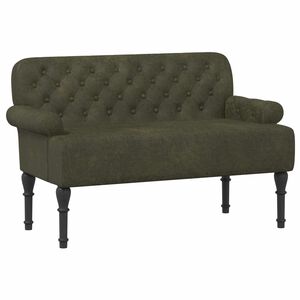 vidaXL Zweisitzer mit Knopfheftung Olivegr&uuml;n 120 x 65 x 78 cm