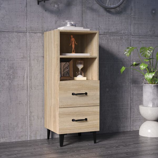 vidaXL Sideboard Sonoma-Eiche 34,5x34x90 cm Holzwerkstoff