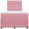 vidaXL Boxspringbett mit Matratze Rosa 120x190 cm Samt