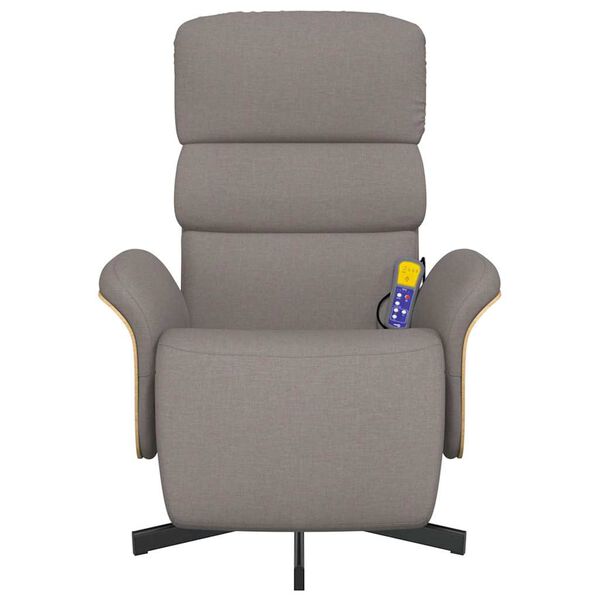 vidaXL Massagesessel mit Fu&szlig;teil Taupe Stoff