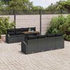vidaXL Garten-Sofa-Set mit Speicher 9 pcs Schwarz Poly Rattan