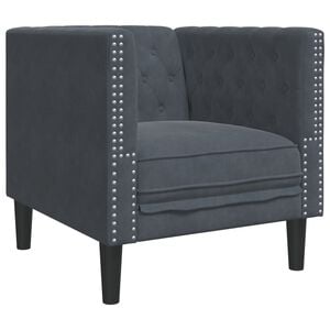 vidaXL Chesterfield-Sessel Dunkelgrau Samt