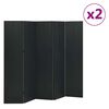 vidaXL 5-tlg. Raumteiler 2 Stk. Schwarz 200x180 cm Stahl