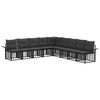 vidaXL Outdoor-Sofagarnitur 9 stk. Schwarz und Dunkelgrau Polyester