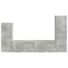 vidaXL TV-Schrankset Wandmontiert 4 pcs Beton Grau Holzwerkstoff