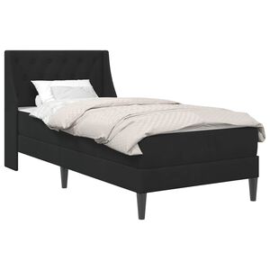 vidaXL Bettgestell mit Matratze mit Kopfteil Schwarz 90 x 190 cm Samt