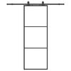 vidaXL Schiebet&uuml;r mit Beschlag Schwarz 76x205 cm ESG-Glas