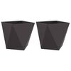 vidaXL Pflanzkübel 2 pcs Schwarz 40 x 40 x 40 cm Stahl