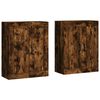 vidaXL Wandschr&auml;nke 2 Stk. R&auml;uchereiche Holzwerkstoff