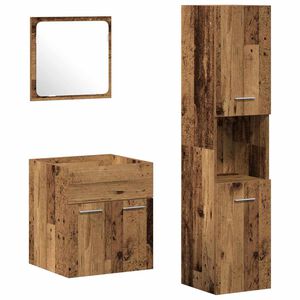 vidaXL Badezimmerm&ouml;bel-Set Wandmontiert 4 pcs Altholz Holzwerkstoff