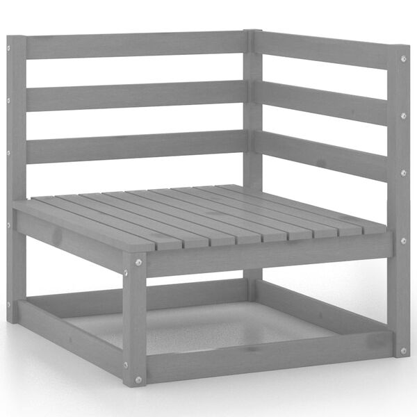 vidaXL 6-tlg. Garten-Lounge-Set Grau Kiefer Massivholz