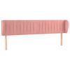 vidaXL Kopfteil mit Ohren Rosa 203x23x78/88 cm Samt