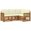 vidaXL Outdoor-Sofagarnitur 4 stk. Natur und Creme Polyester