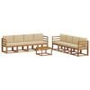 vidaXL Outdoor-Sofagarnitur 9 pcs Natur und Beige Massivholz Akazie