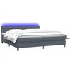 vidaXL Boxspringbett mit Matratze & LED Dunkelgrau 180x210 cm Samt