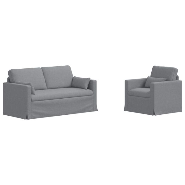 vidaXL Sofa 2 pcs Hellgrau
