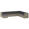 vidaXL 9-tlg. Garten-Lounge-Set mit Kissen Grau Poly Rattan