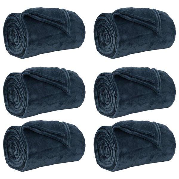 vidaXL Wohndecken 6 pcs Marineblau 150 x 200 cm Fleece