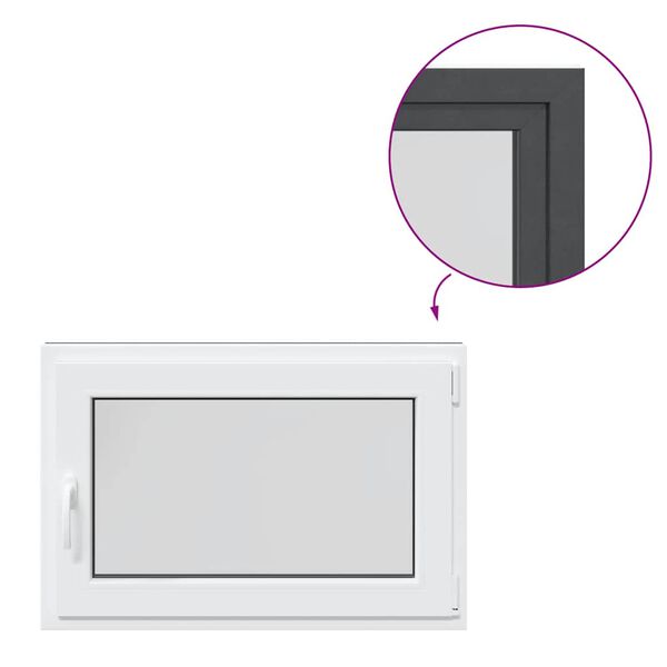vidaXL Kellerfenster "RISOR" 90x70 cm Drehkipp DIN Rechts Anthrazit