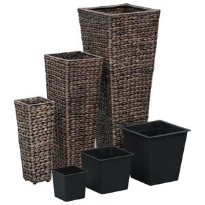 vidaXL Blumenk&uuml;bel 3 Stk. Wasserhyazinthe Dunkelbraun