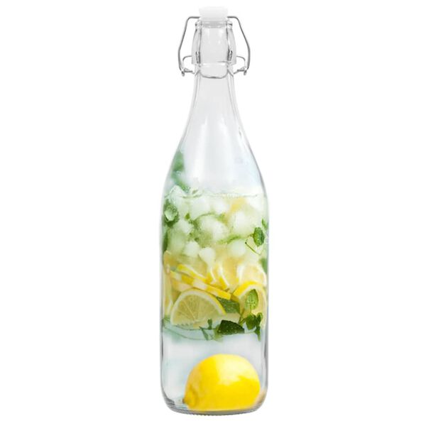 vidaXL Glasflasche mit B&uuml;gelverschluss 12 Stk. 1 L