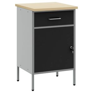 vidaXL Werkbank mit Schubladen Schwarz und Grau 50 x 55 x 85 cm