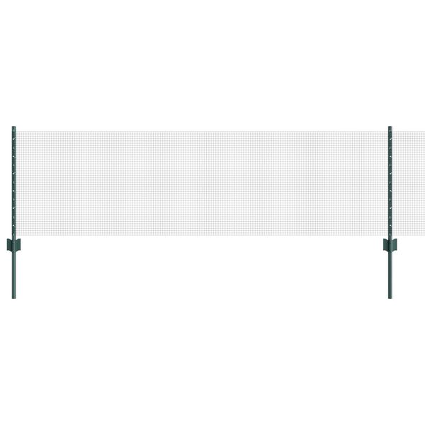 vidaXL Zaun mit Pfosten Gr&uuml;n 0,6 x 100 m Stahl und PVC