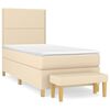 vidaXL Boxspringbett mit Matratze Creme 100x200 cm Stoff