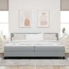 vidaXL Boxspringbett mit Matratze mit LED Hellgrau 200 x 200 cm Stoff