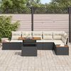 vidaXL Garten Essgruppe mit Kissen mit Kissen 7 pcs Schwarz und Beige