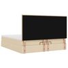 vidaXL Ottoman-Bett mit Matratzen & LEDs Creme 200x200 cm Stoff