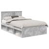 vidaXL Bettrahmen mit Kopfteil Beton 120 x 190 cm Massives Kiefernholz