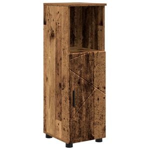 vidaXL Badezimmerschrank mit Speicher mit T&uuml;r Altholz 30 x 35 x 95 cm