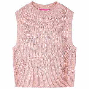 Kinder-Pulloverweste Gestrickt Hellrosa 92