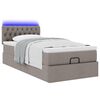vidaXL Ottoman-Bett mit Matratze & LEDs Taupe 100x200 cm Stoff