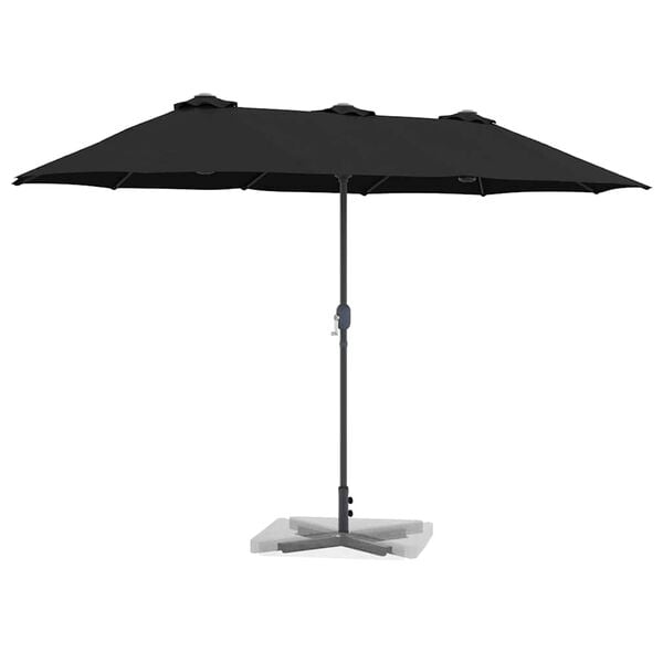 vidaXL Gartenparasol Schwarz 370 x 197 x 239 cm