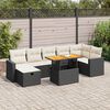 vidaXL 5tlg. Garten-Sofagarnitur mit Kissen Schwarz Poly Rattan Akazie