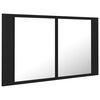 vidaXL LED-Bad-Spiegelschrank Schwarz 80x12x45 cm Acryl