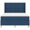 vidaXL Boxspringbett mit Matratze mit Kopfteil Blau 160 x 200 cm Stoff