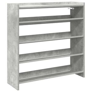 vidaXL Schuhregal Betongrau 80x25x81 cm Holzwerkstoff